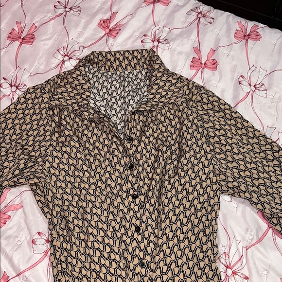 Patterned Button-Up Dress - Picture 1 of 3